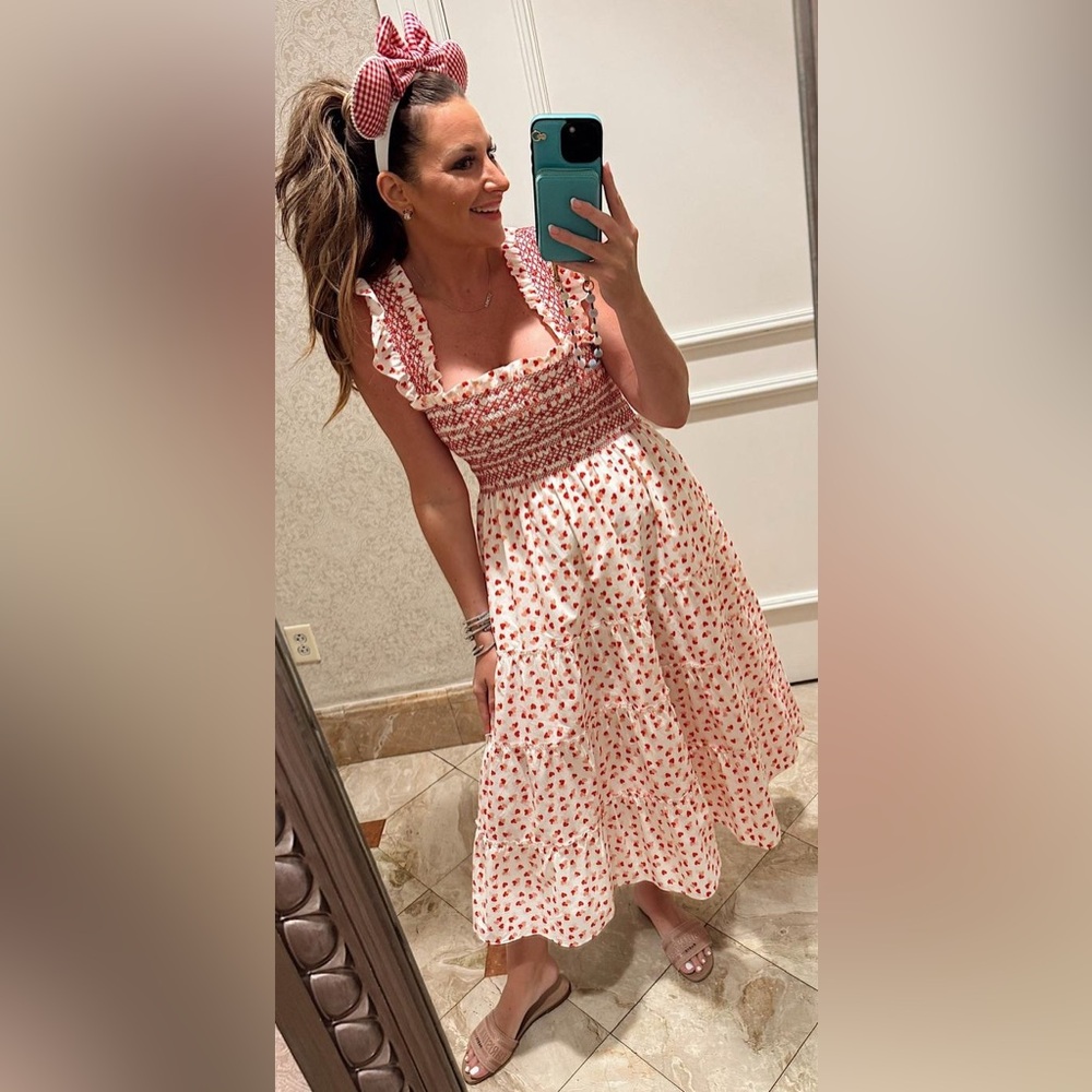 Hill House Pink Polka Dot Maxi Dress